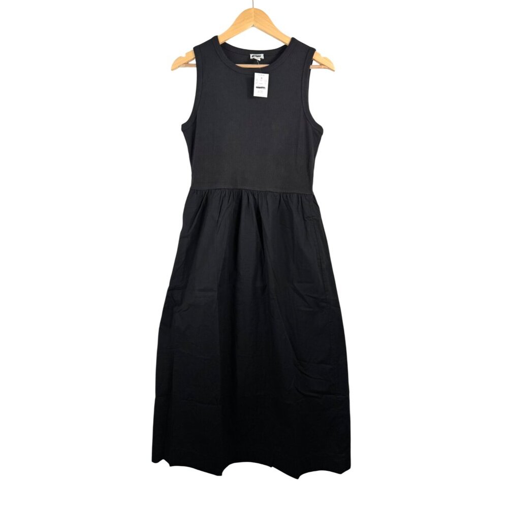 J.crew ribbed-knit mixy dress black beachy black 90s sz S